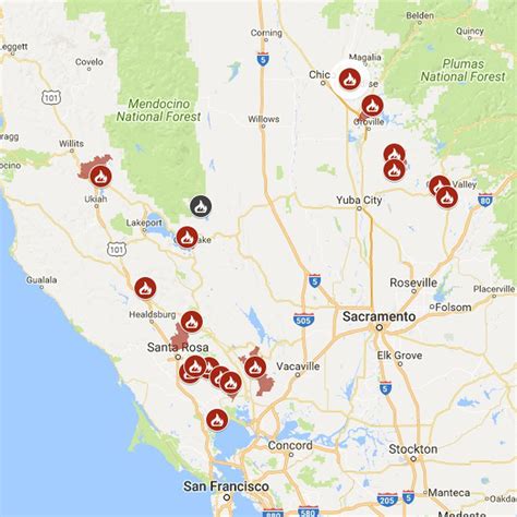 Thousands Are Fleeing Forest Fires In Northern California | Ctif - California Wildfire Map 2018 ...