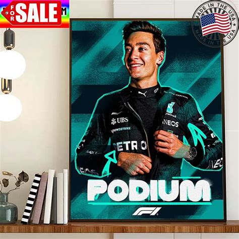 George Russell Podium In Jeddah Saudi Arabian Gp F1 Home Decor Poster ...