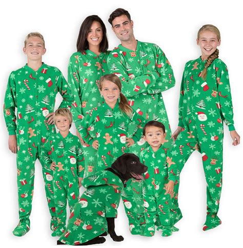 Footed Pajamas - Footed Pajamas - Family Matching Green Christmas Onesies for Boys, Girls, Men ...