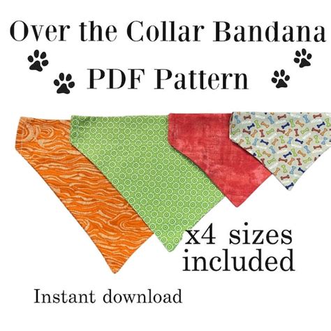 PDF Pattern/tutorial Over the Collar Dog Bandana x 4 Sizes - Etsy