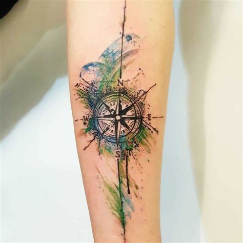 Compass on Forearm | Tattoos, Watercolour tattoos, Dreamcatcher tattoo