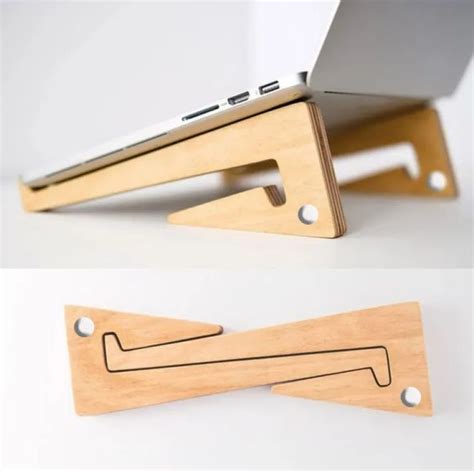 Laptop Stand Wooden For Desk Adjustable Ergonomic Notebook Holder Bracket Foldable Portable ...