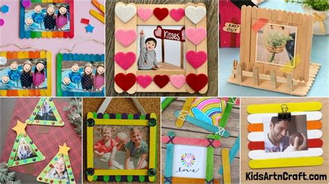 DIY Popsicle Stick Photo Frame Craft Ideas - Kids Art & Craft