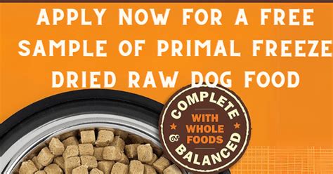 Apply for a FREE Sample of Primal Freeze Dried Raw Dog Food - The Freebie Guy® ️️️