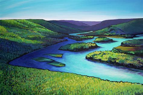 Where the Smoky and Peace Rivers Meet Painting by Alison Newth - Fine Art America