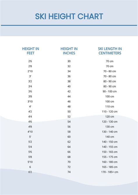 Free Ski Height Chart Template - Edit Online & Download | Template.net