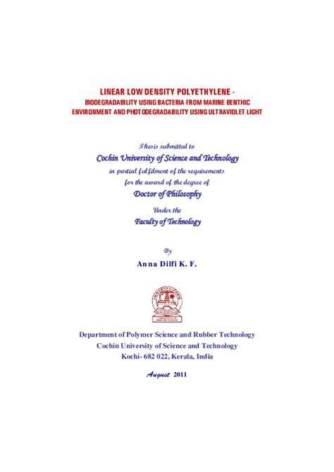 (PDF) Linear Low Density Polyethylene Research Insights