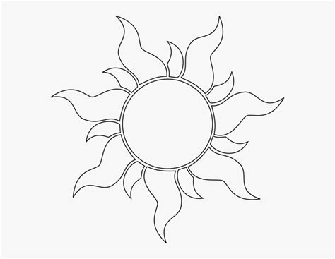 Outline Tangled Sun, HD Png Download , Transparent Png Image - PNGitem