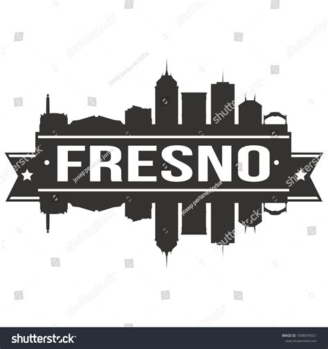 Fresno California Usa Skyline Silhouette Design Stock Vector (Royalty ...