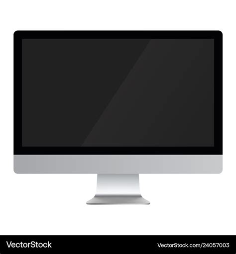 Computer display with blank black screen Vector Image