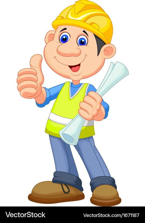 Cartoon construction worker repairman Royalty Free Vector