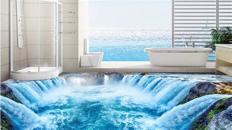 3D Bathroom Floor Epoxy Designs