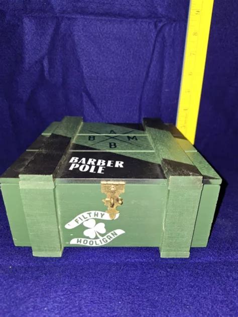 ALEC BRADLEY FILTHY Hooligan Barber Pole Empty Wood Cigar Box $5.99 - PicClick