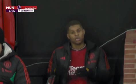 Spotted: Rashford's immediate reaction to being replaced by Antony ...