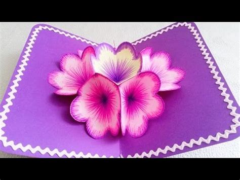 DIY 3D flower POP UP card - YouTube