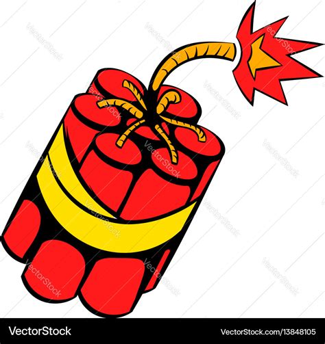 Red dynamite sticks icon icon cartoon Royalty Free Vector