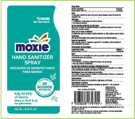 Moxie Hand Sanitizer by L G Sourcing, Inc. 73841-500