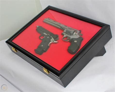 Pistol Shotgun Gun Display Wall Shadow Box Case Cabinet, Lockable GN01 ...