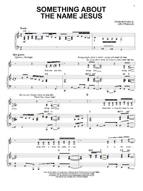 Something About The Name Jesus by Kirk Franklin Sheet Music for Piano ...