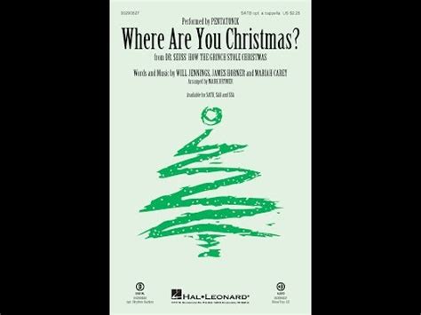 Song - Where Are You Christmas? - Choral and Vocal sheet music arrangements