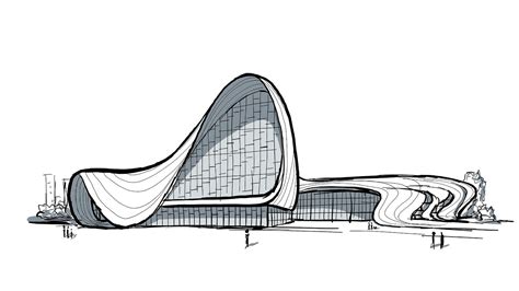Heydar Aliyev Center By Zaha Hadid Perspective Drawing Architecture | Porn Sex Picture