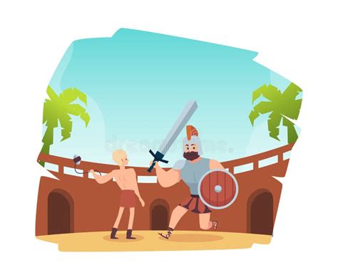 Scene of Fight of Giant Warrior Goliath and Young David. Stock Vector - Illustration of biblical ...