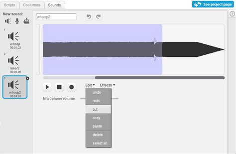 "Effects" Option in Sound Tab not Working - Discuss Scratch