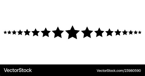 Star line divider design footer modern border Vector Image