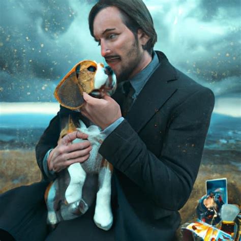 john wick with his beagle puppy - AI Generated Artwork - NightCafe Creator