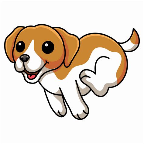 Cute little beagle dog cartoon running 15380683 Vector Art at Vecteezy