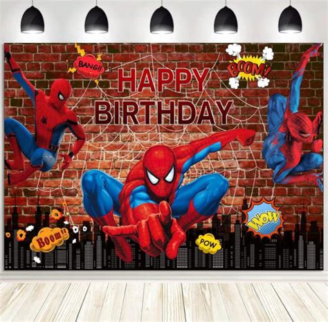 Spider Man Theme Birthday Photography Backdrop Superhero Spiderman ...