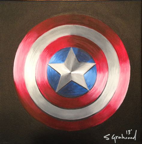 Print of Captain America Shield From an Acrylic Painting on - Etsy