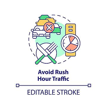Avoid Rush Hour Traffic Concept Icon Outline Modern Round Vector, Outline, Modern, Round PNG and ...
