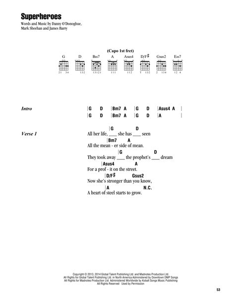 Superheroes by The Script - Guitar Chords/Lyrics - Guitar Instructor