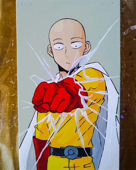 Saitama - One Punch Man | Anime canvas painting, Small canvas art ...