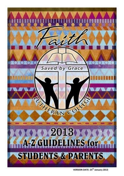 AZ GUIDELINES for STUDENTS & PARENTS - Faith Lutheran College