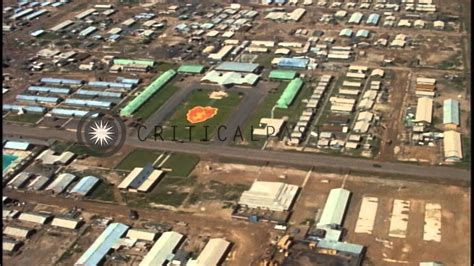 Aerial view of 25th Infantry Division Headquarters Base camp in Cu Chi, North Wes...HD Stock ...