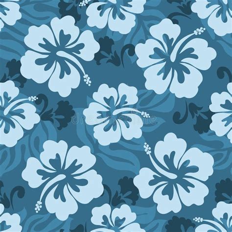 Hawaiian Hibiscus Flower Seamless Pattern