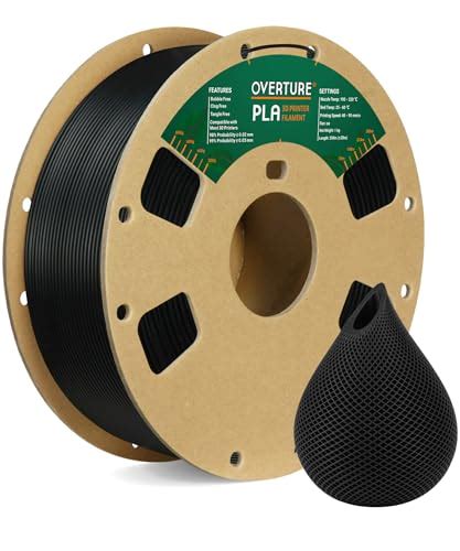 OVERTURE PLA Filament 1.75mm PLA 3D Printer Filament, 1kg Cardboard Spool (2.2lbs), Dimensional ...