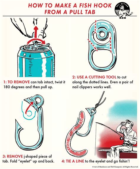 How to Make a Fishing Hook Out of a Can Tab - Distinguish manhood