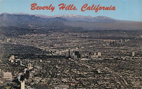 Aerial View of City Beverly Hills, CA Postcard