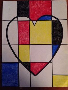 Mondrian hearts...elementary art project Classe D'art, Holiday Art Projects, Valentines Art