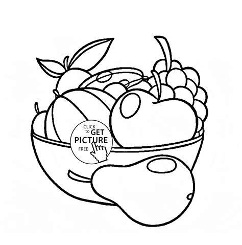 Coloring Pages Of A Bowl Of Fruit - Coloring Home