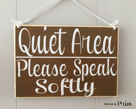 10x8 Quiet Area Please Speak Softly Custom Wood Sign Custom | Etsy