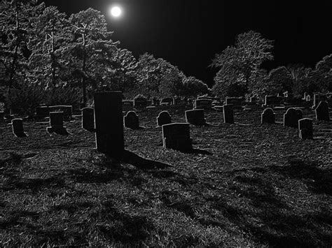 Night in a Graveyard Photograph by Michael Hickey