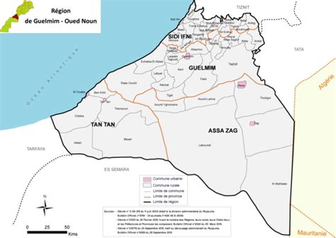 The geographic map of the region Guelmim Oued Noun, Morocco Source ...