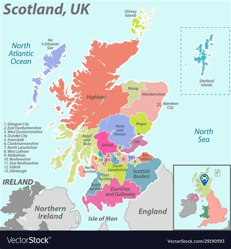 a map of scotland with all the major cities and their respective locations stock photo - 557982