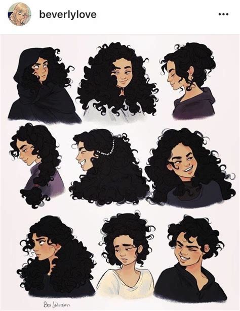 Curly Hairstyles Drawing Reference / Pin on Artsy Things : Curly hair ...