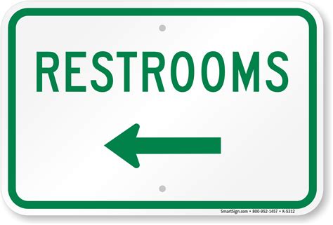 Restroom Sign With Arrow