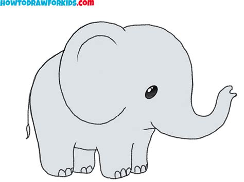 How To Draw A Cute Elephant